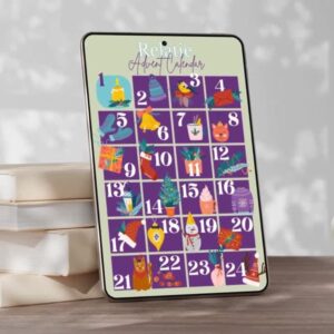 Beeld van de Relatie advent kalender in een mockup van een tablet